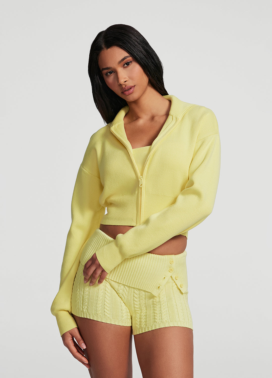 Knit Cropped Zip-Up Jacket - Image 6