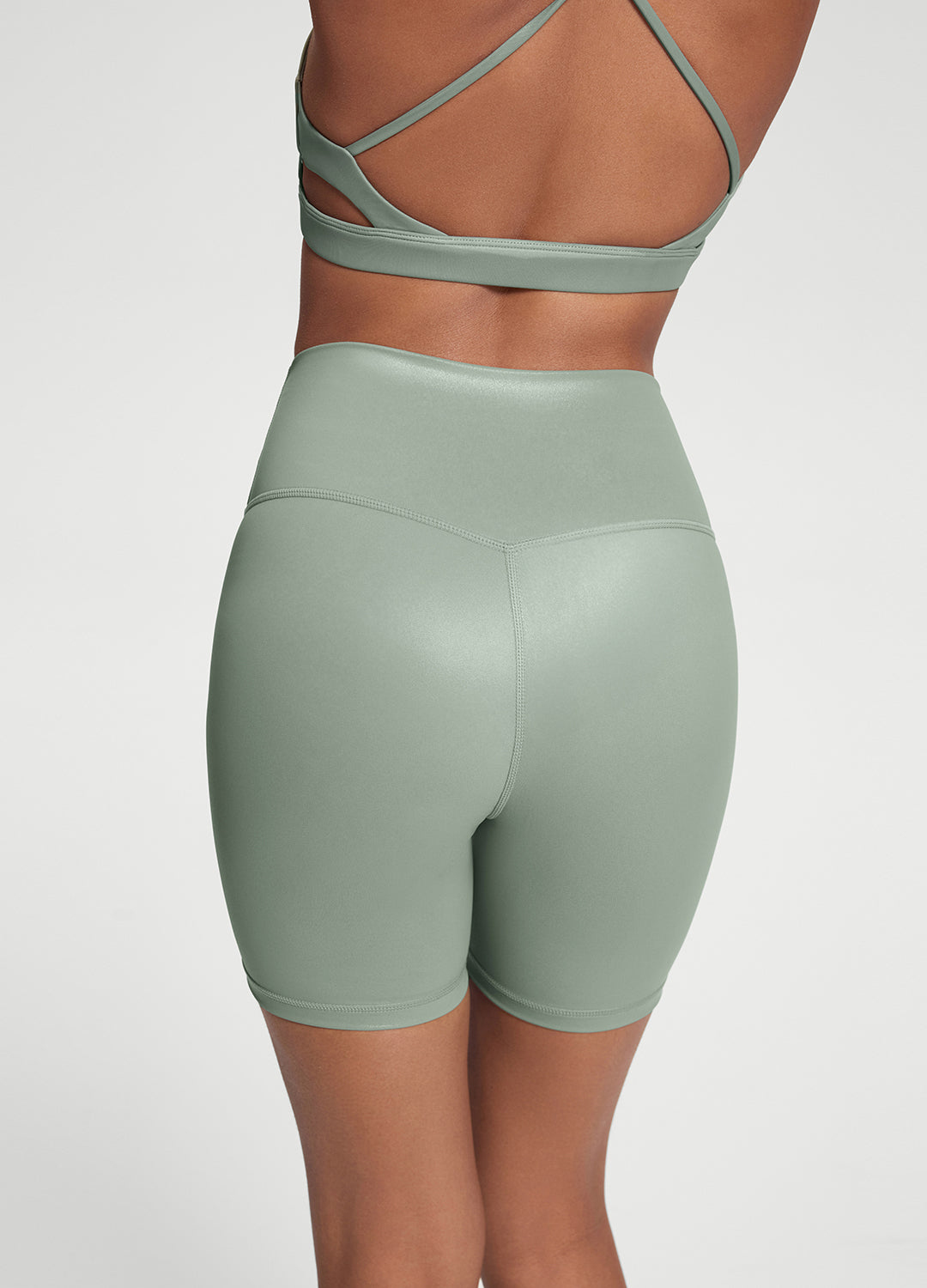 Faux Leather Bike Shorts - Image 4