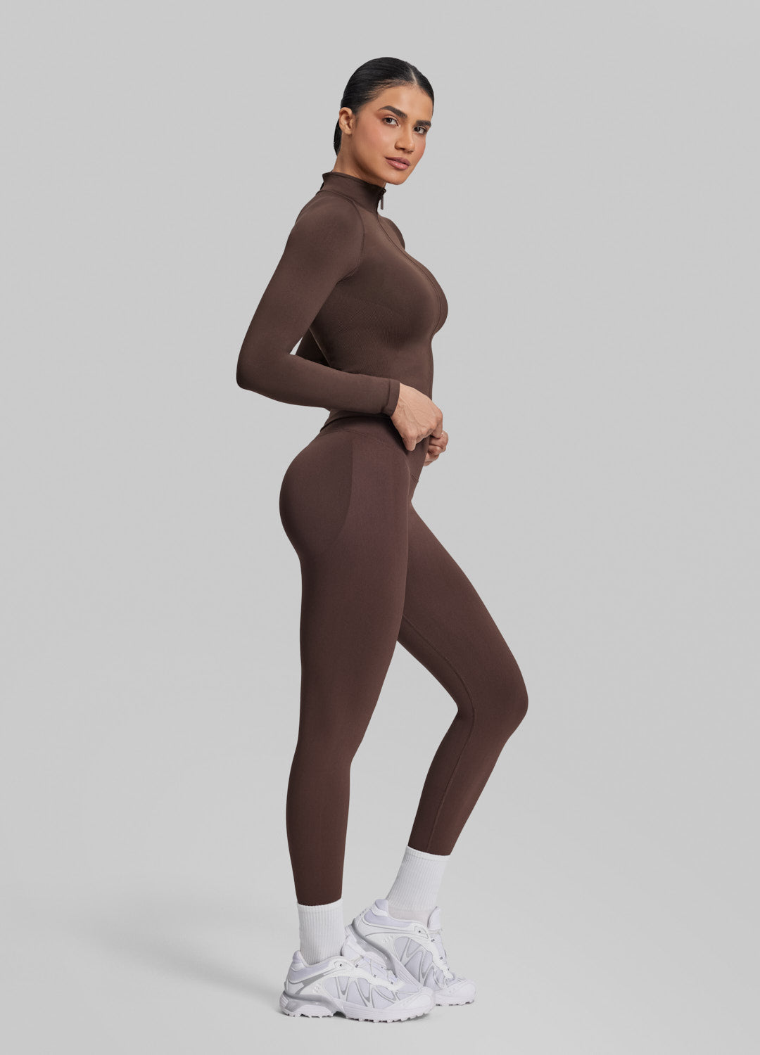 Ultrasculpt Longline Full Zipper Seamless Breathable Warm Jacket - Image 2