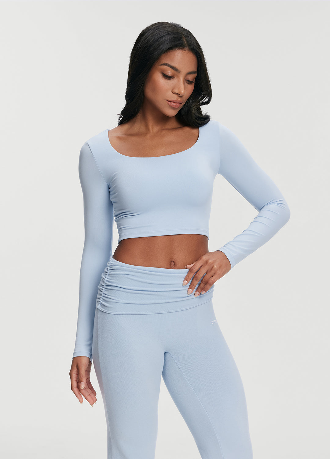 Cropped Round Neck Top - Image 3