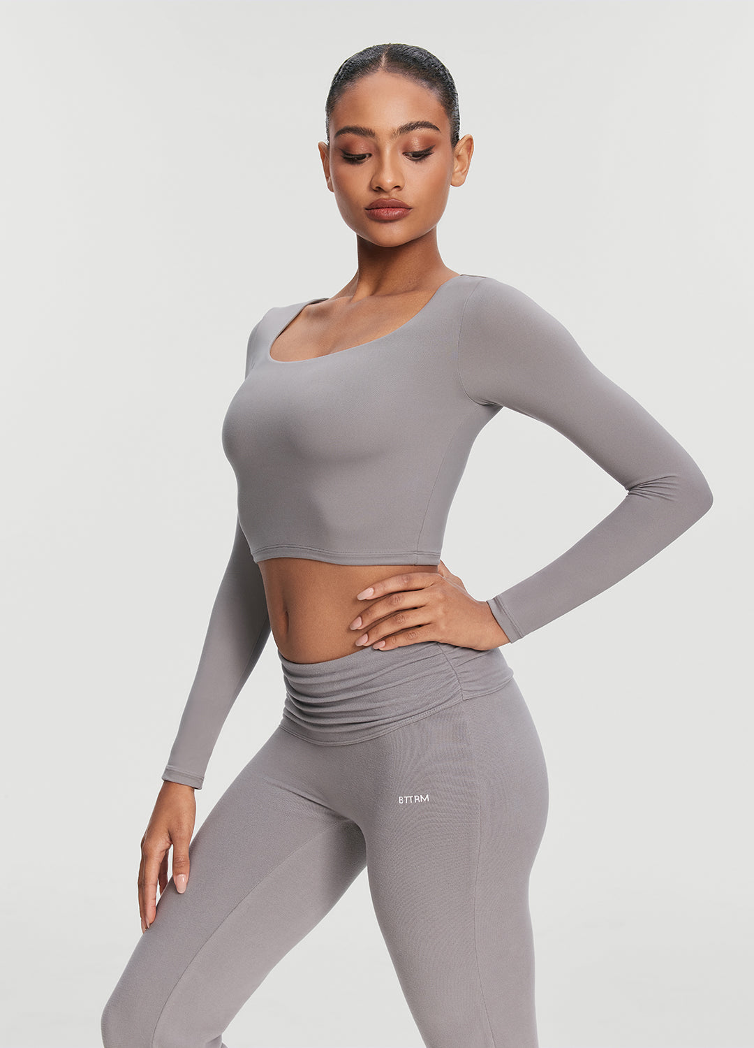 Cropped Round Neck Top - Image 3