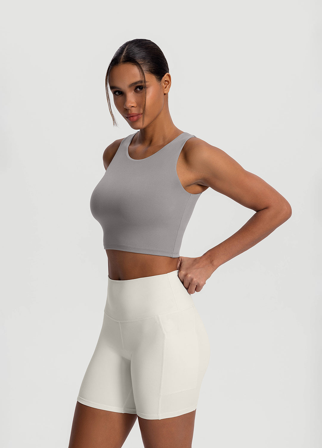 High Neck Cropped Tank Top - Image 2
