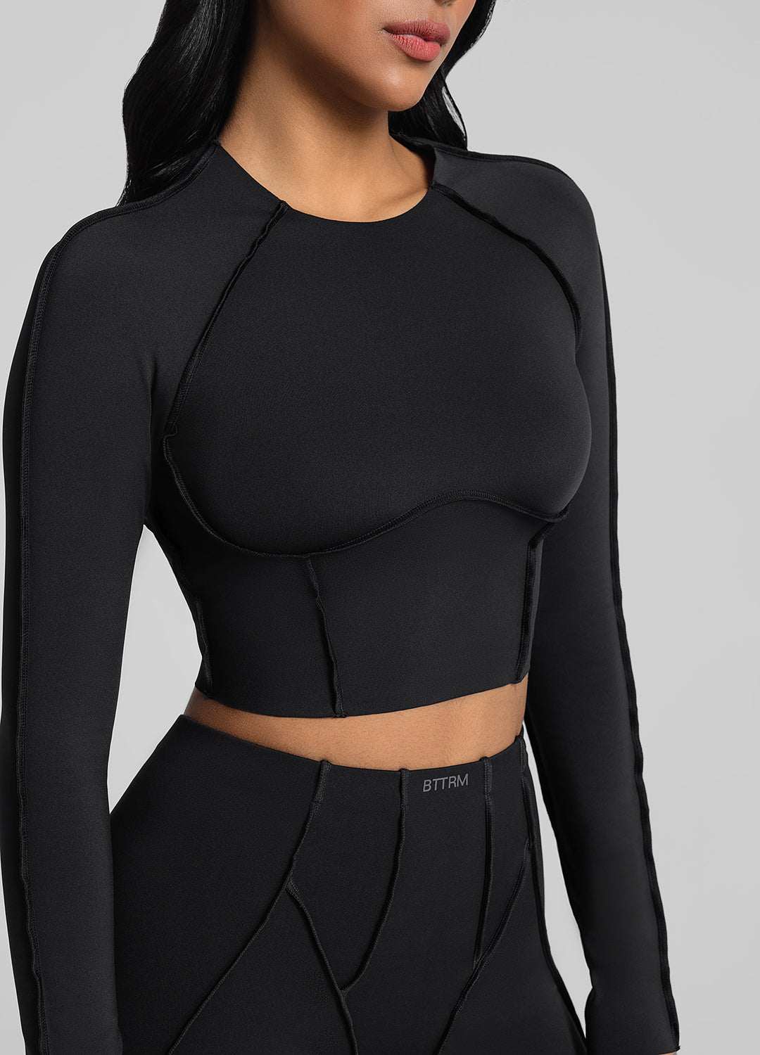 Contour Stitch Long Sleeve Crop - Image 4