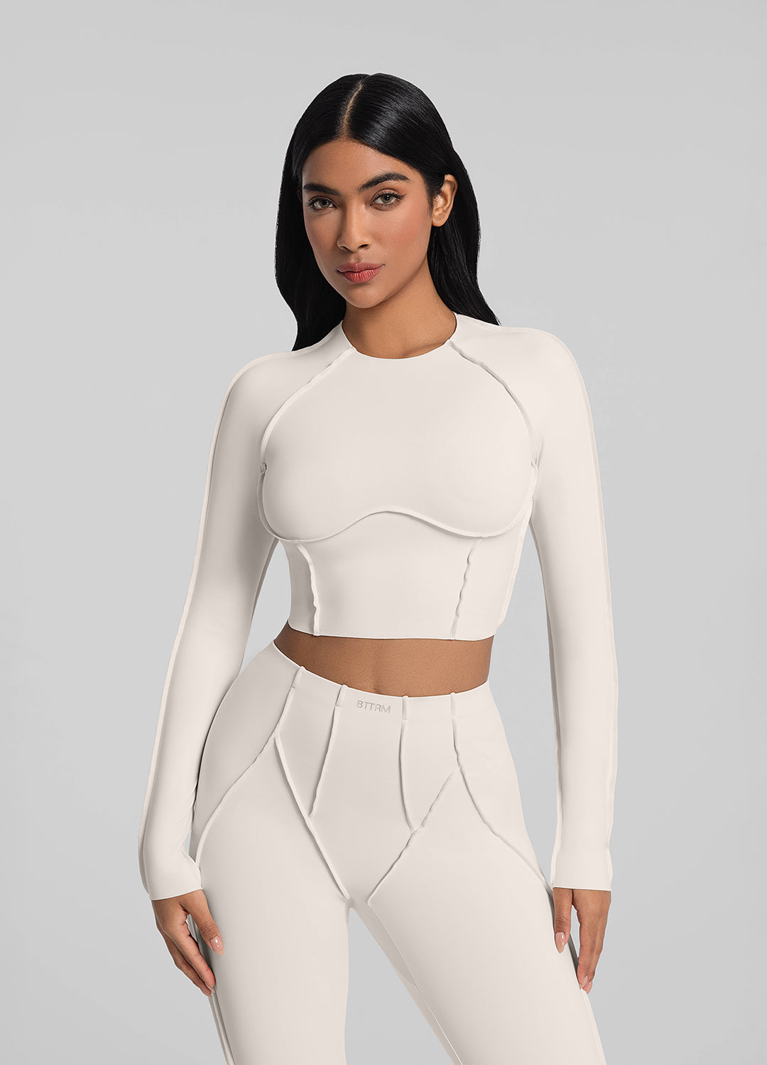 Contour Stitch Long Sleeve Crop - Image 2