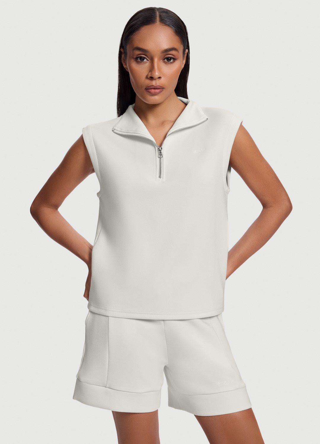 Sleeveless Half-Zip Sweatshirt