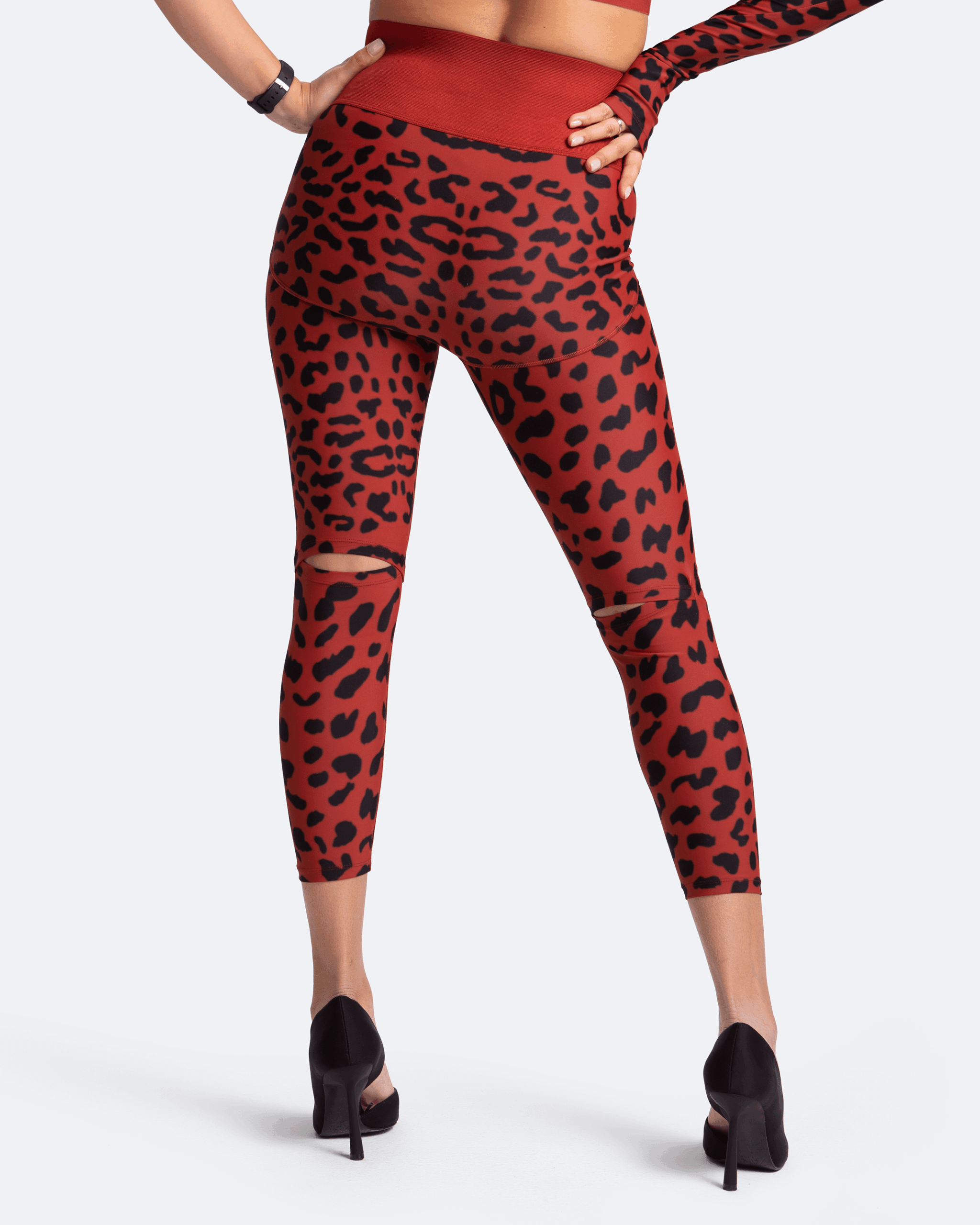High-Rise Knee-Slit Leggings - Image 9