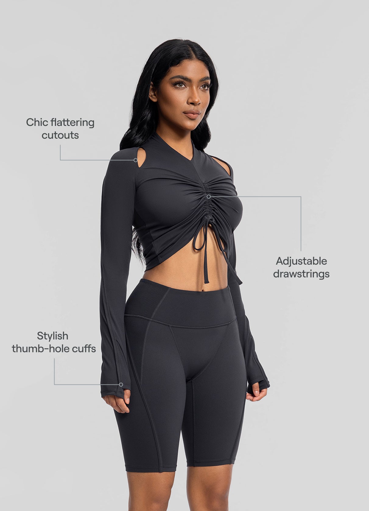 Drawstring Crop Top - Image 2